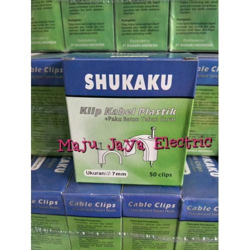 Foto Produk Klem Kabel Paku Beton 7mm Shukaku Klen Kabel Klip Cable Clips 7 mm dari Toko Maju Jaya Electric