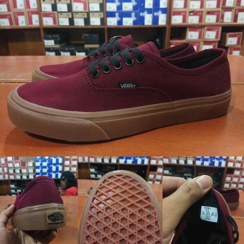 vans authentic merah maroon