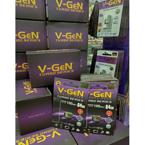 Foto Produk V-gen Micro SD Vgen 64GB Class 10 TURBO SERIES Memory Card ORIGINAL dari Mel-v Com