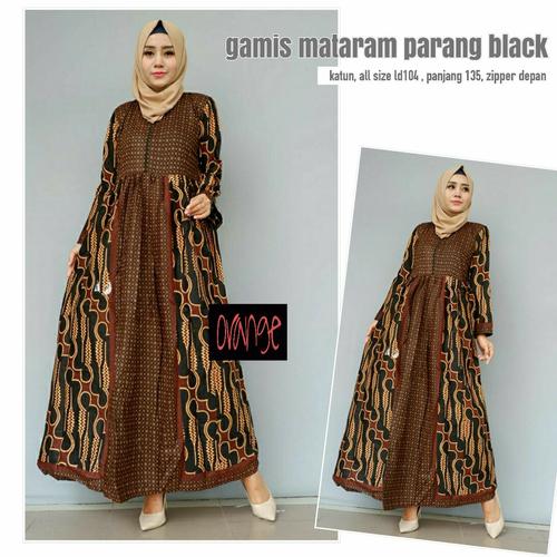 Foto Produk Dress Gamis Batik Mataram Parang Black dari toko O-range