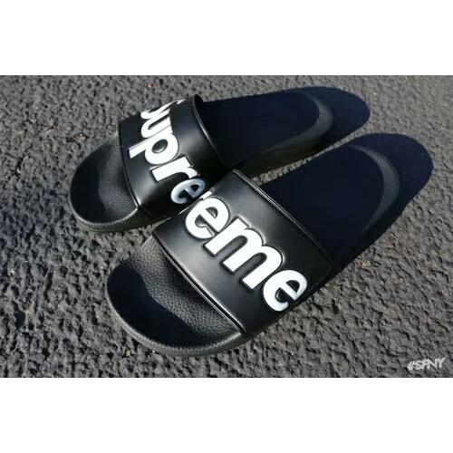 black supreme slides