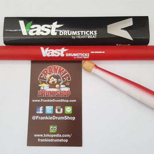 Foto Produk Vast V5BHOCRW - 5B Oval Tip Red White Stick Drum Vast by HeartBeat dari FrankieDrumShop