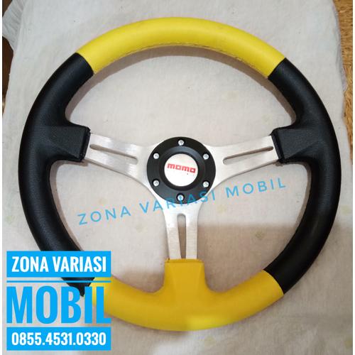 Jual Stir / Steer / setir Racing Momo Drifting 14 Inch Kuning Hitam ...