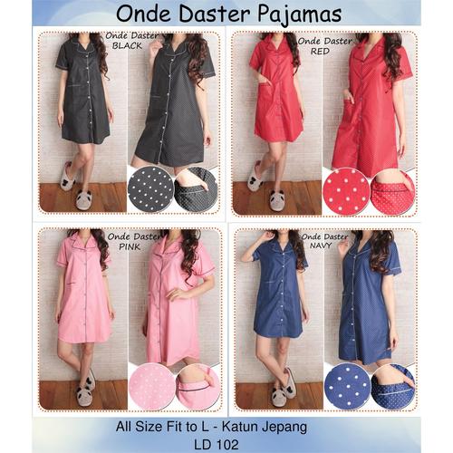 Foto Produk DASTER POLKADOT ONDE MIX PIYAMA DASTER BAJU TIDUR ROK PAJAMAS - Biru dari RisRus Apparel