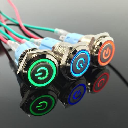 Jual Saklar LED Stainless Tombol On Off Push Button Metal Universal ...