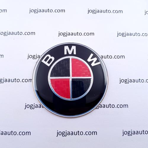 Gambar Emblem BMW Hitam Merah Carbon 45mm Stir dari jogjaauto Kab. Sleman Tokopedia