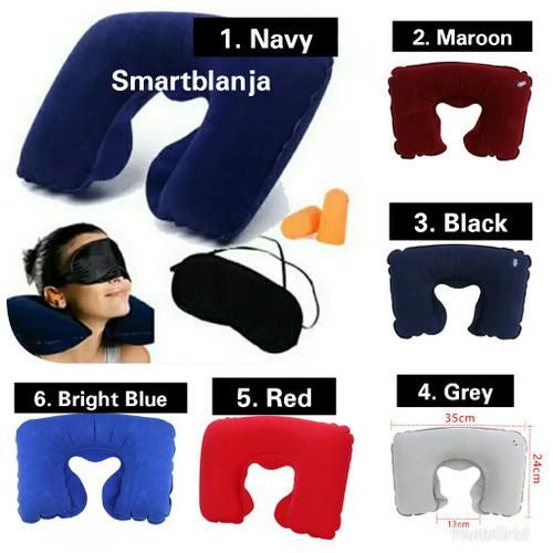Foto Produk Inflatable Travel Pillow Set Air Bantal Leher Penutup Mata Telinga dari Smart Indonesia
