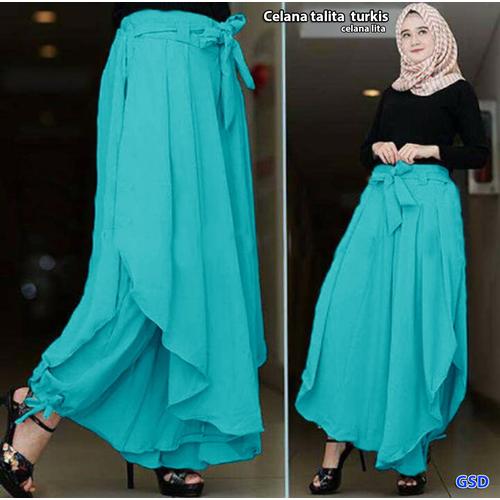 Foto Produk celana talita turkis/celana kulot lapis rok tali ikat cewek hijab dari Baju Perempuan shop