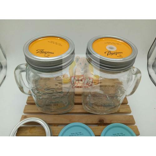 Foto Produk Gelas Drinking Jar Mug (Mason) : 450ml Dengan Tutup Aluminum DOUBLE dari MGM Online