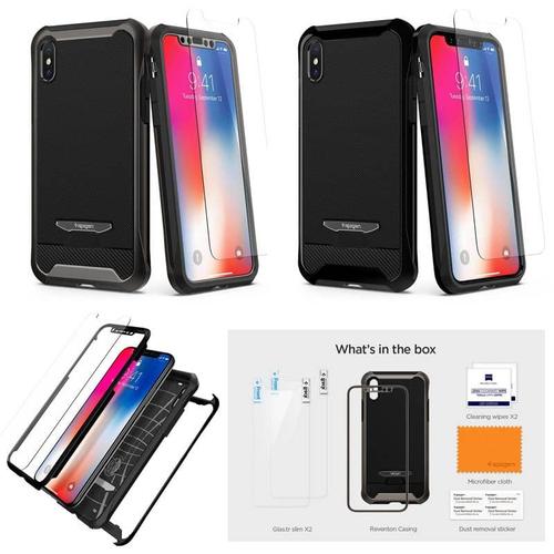 Jual Spigen Reventon Case iPhone X With tempered Glass Kota