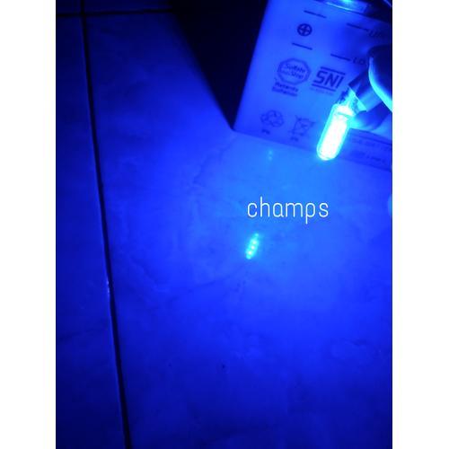 Foto Produk Lampu Senja T10 BIRU STROBO KEDIP LED Motor Mobil Luminos Sepasang dari Champs