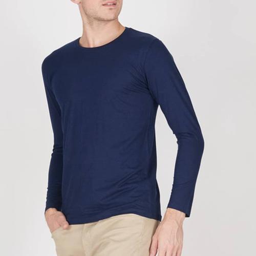 Foto Produk KAOS POLOS PRIA KATUN COMBED 30s LENGAN PANJANG WARNA NAVY dari NR_Sport Jersey Murah