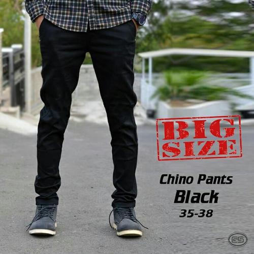 Foto Produk celana panjang chino jumbo bigsize pria cowok warna hitam polos murah - 36 dari MNMLS ID