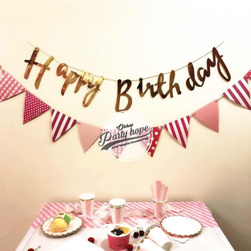 Foto Produk bunting flag hbd gold / banner tulisan cutting gold / banner HBD gold dari PARTY HOPE 2