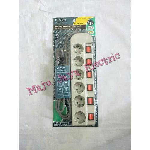 Gambar StopKontak / Stop Kontak / Colokan Listrik Cabang 6 Uticon ST-1682 SW dari Toko Maju Jaya Electric undefined Tokopedia
