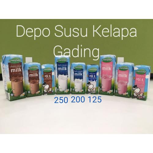 Foto Produk Susu Greenfields UHT 200 ml X 24pcs Coklat/strw/plain Greenfield 200ml - Full Cream dari Depo Susu Kelapa Gading