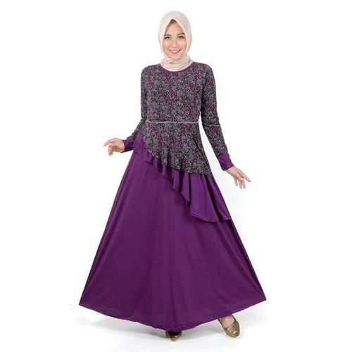 Foto Produk JEHFashion Long Dress Gamis Maxi Kombinasi Corak - Lucinta dari JEH-Shop