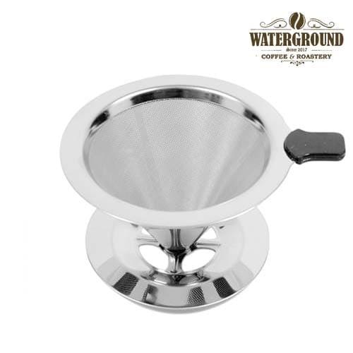 Foto Produk V60 Stainless double Mesh Dripper Coffee Maker HEMAT tanpa kertas dari WATERGROUND COFFEE