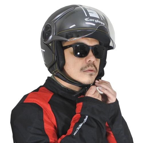 Foto Produk Cargloss YR HC Protect Helm Retro Half Face - Deep Black doff (SG) - M dari Helm Cargloss