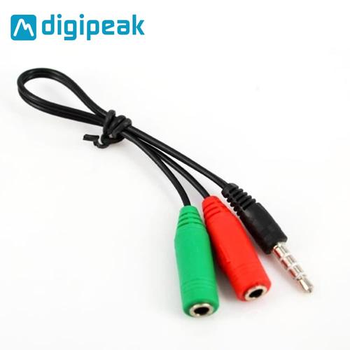 Foto Produk AUDIO Cable Spliter 3,5MM EXT 3.5 mm Jack dual female Headphone CA-A-B - Hitam dari Unitech Official
