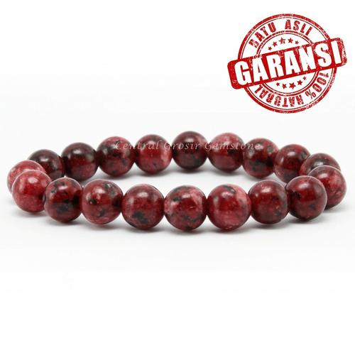 Foto Produk Gelang Batu Natural Ruby Mozambique 8mm dari Central Grosir Gemstone