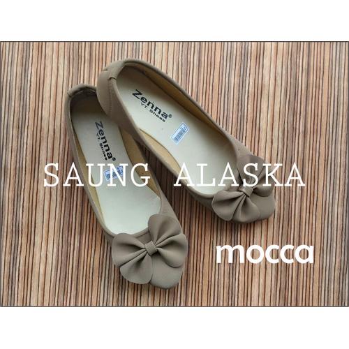 Foto Produk Sepatu Wanita Flat Shoes Pita Murah AB02 - Krem Asap, 37 dari Saung Alaska