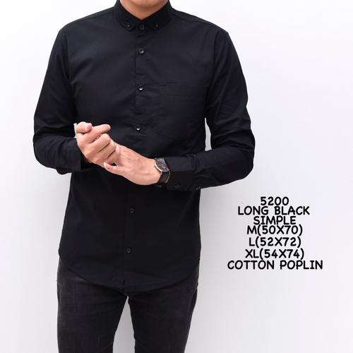 Gambar Kemeja Polos Hitam Cowok Panjang Kerja kantor Slimfit / Baju Pria - XL dari ALJOSA Kota Tangerang Tokopedia