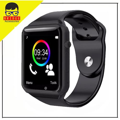 Foto Produk Smartwatch A1 / Smart watch U10 Support Sim Card & Memory Card - Murah - Hitam dari Bridgeacc