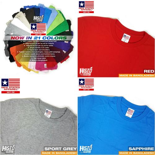 Foto Produk Kaos Polos New States Apparel (NSA) Softstyle 3600 Import Original SBY dari Histocloth