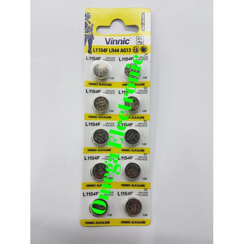 Foto Produk ORIGINAL Baterai Battery Batre Vinnic LR44 / LR 44 / AG13 1.5V L1154F dari Omega Electronic