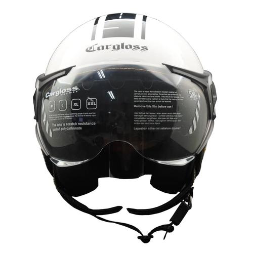 Foto Produk Cargloss YR Protect Helm Half Face - Sp. Whity White - Putih, L dari Helm Cargloss