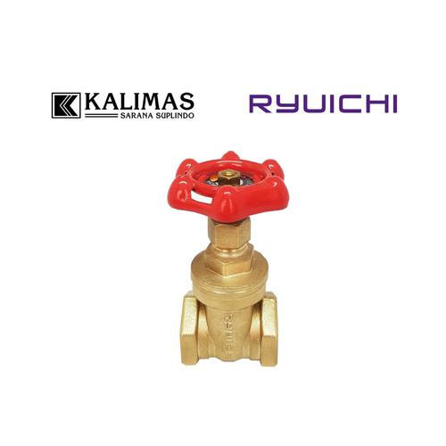 Foto Produk Gate Valve Kuningan d.1/2" Drat (RYUICHI) - Stop Kran dari kalimas.online