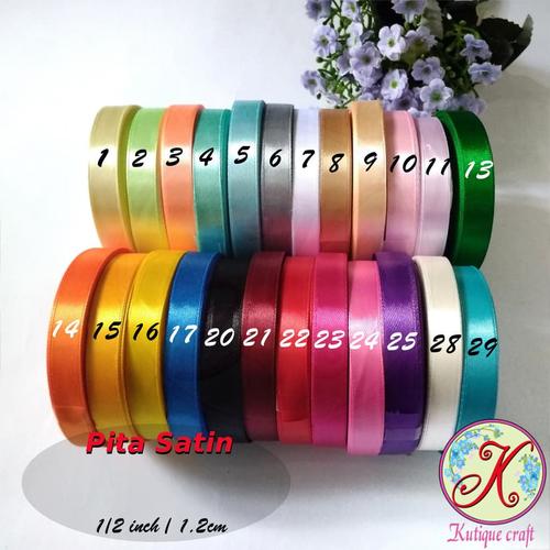 Foto Produk Pita Satin 1/2 Inch / 1,2 cm per roll dari Kutique Craft