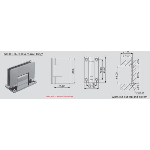Jual DORMA Shower Hinge S 1000 Glass to Wall 90 Degree Kota Tangerang