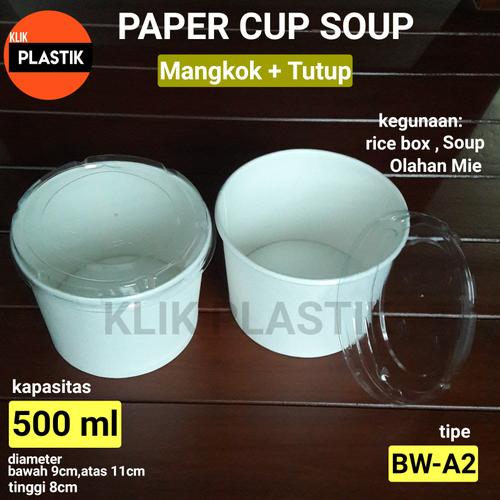 Jual PAPERCUP SOUP 500ML/RICE BOX MANGKOK KERTAS/FOODPAIL KOTAK BENTO ...