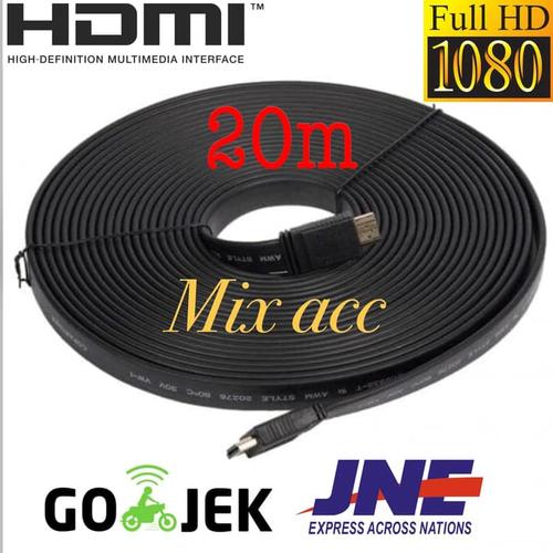 Foto Produk KABEL HDMI TO HDMI 20M FLAT VERSI 1.4 3D 1080P 20 m MALE to MALE dari Mix acc88