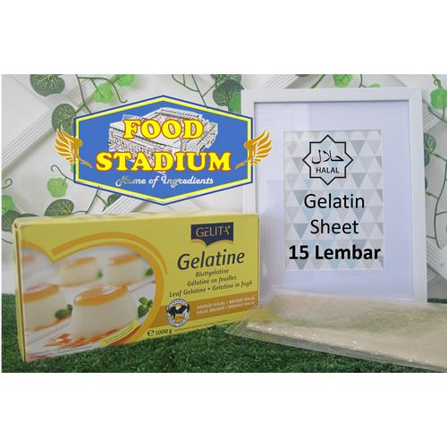 Foto Produk Gelatin Sheet HALAL by Gelita, 50 gr / 15 lembar dari Food Stadium