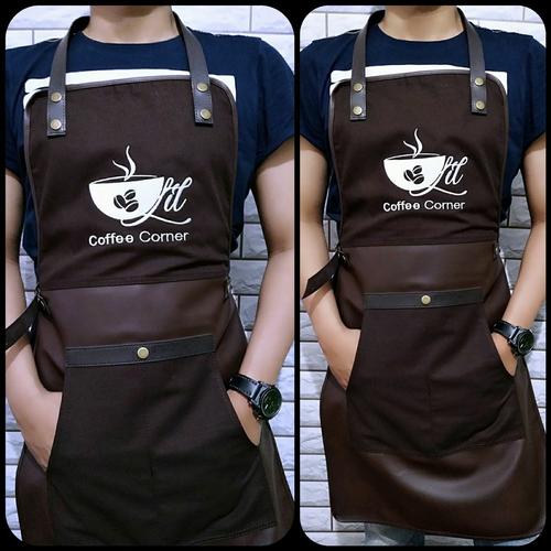 Foto Produk Full apron kombinasi kanvas coklat dan kulit sintetis dari davidoff_store