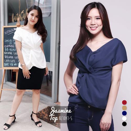 Foto Produk Jasmine Tied Top Blouse Ikat Atasan Wanita BL1041-S - Merah BURGUNDY dari MyYoora Official Store