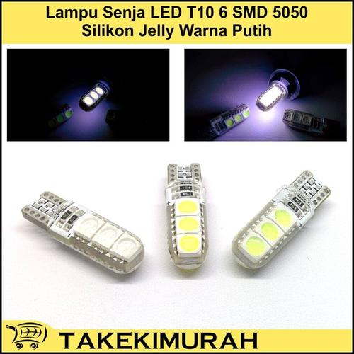 Foto Produk Lampu Senja LED T10 6 SMD 5050 Silikon Jelly Warna Putih dari Takekimurah