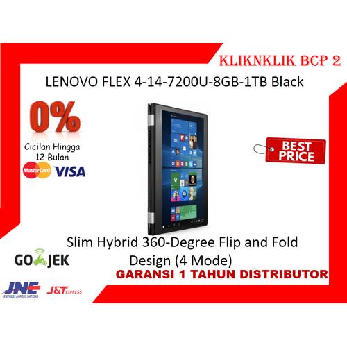 Foto Produk LENOVO FLEX 4-14-7200U-8GB-1TB Black - BCP 2 dari kliknklik BCP2