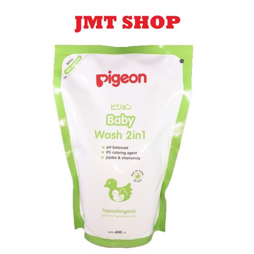 Foto Produk Pigeon Baby Wash Chamomile 2in1 600ml refill 2 in 1 sabun cair shampoo dari JMT-Shop