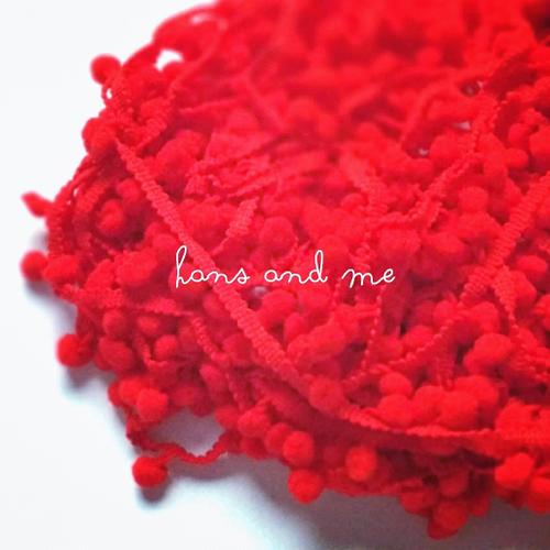 Foto Produk Renda Pompom Bakso - Merah (jual per yard) dari Hans and Me