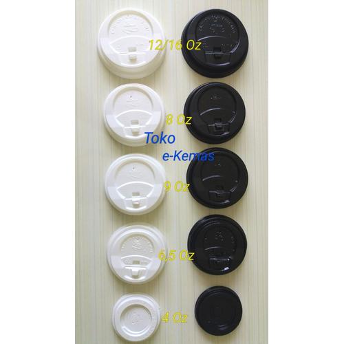 Jual Tutup Papercup / Lid Paper Cup Hot 12 Oz & 16 Oz Hitam / Putih ...