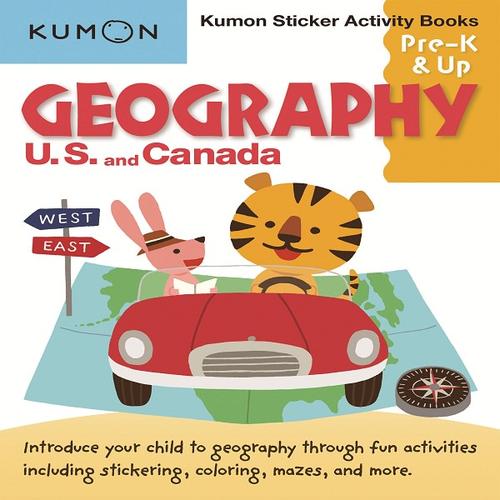 Foto Produk Buku Anak - Kumon - Geography: U.S. and Canada Sticker Activity Book dari Kumon Publishing INA