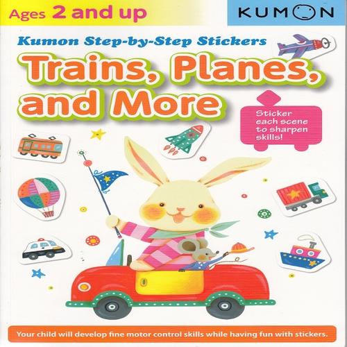 Foto Produk Buku Anak - Kumon - Step-by-Step Stickers: Trains, Planes, and More dari Kumon Publishing INA
