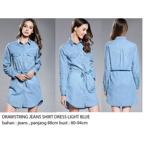 Jual Light Blue Jeans Shirt Dress 