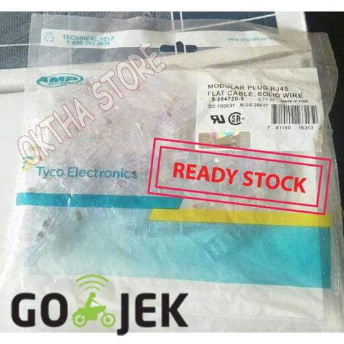 Foto Produk Connector RJ 45 AMP / Konektor RJ45 AMP Per Pack Isi 50pcs dari Oktha Store