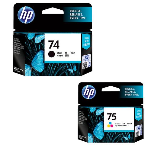 Jual Tinta HP 74 Black + 75 Tri-Color Ink Cartridge Original Paketan -  Jakarta Selatan - LS BERKAH CARTRIDGE | Tokopedia