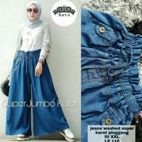 super jumbo kulot jeans - celana kulot 